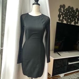 Aritzia Wilfred mini dress mesh sleeves and back